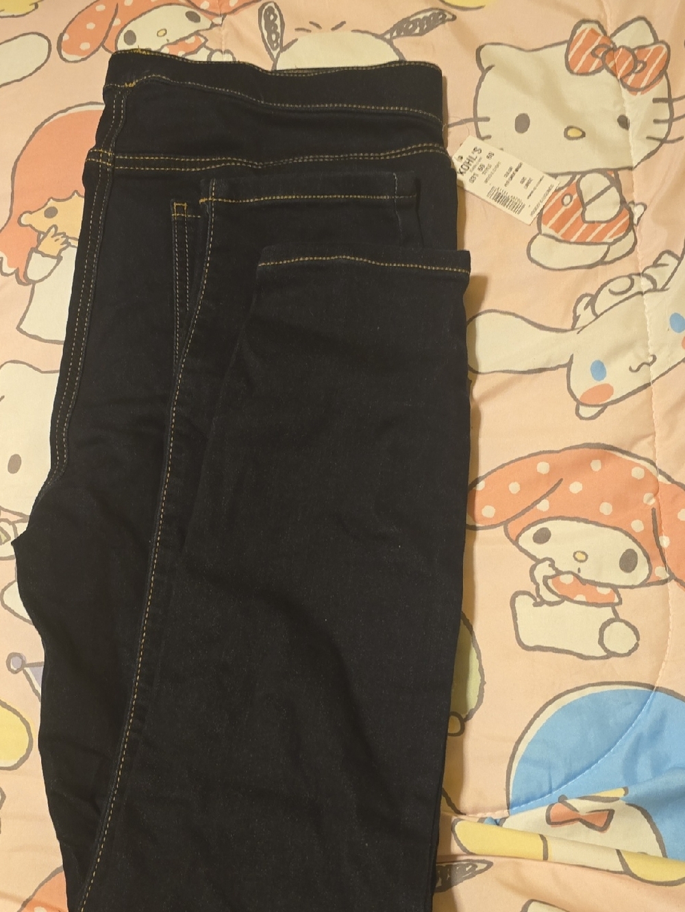 Kohl's Dark Wash Black Leggings - Large